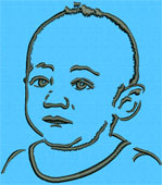Baby Portrait - Embroidery Portrait Sample - Click to Enlarge