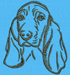 Basset Hound Portrait #1 - 2" Small Embroidery Design