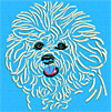 Bichon Frise Portrait #1 - 6" Large Size Embroidery Design