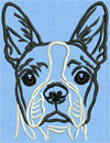 Boston Terrier Portrait #1 - 3" Medium Size Embroidery Design