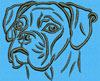 Boxer Portrait #1 - 3" Medium Size Embroidery Design