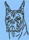 Boxer Portrait #2 - 3" Medium Size Embroidery Design