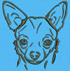 Chihuahua Portrait #1 - 2" Small Embroidery Design