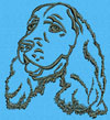 Cocker Spaniel Portrait #1 - 3" Medium Size Embroidery Design
