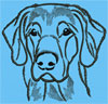 Flat-Coated Retriever Portrait #1 - 6" Large Embroidery Design