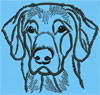 Flat-Coated Retriever Portrait #1 - 2" Small Embroidery Design