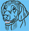 Flat-Coated Retriever Portrait #2 - 6" Large Embroidery Design