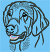 Flat-Coated Retriever Portrait #2 - 3" Medium Embroidery Design