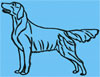 Flat-Coated Retriever Standing #1 - 6" Large Embroidery Design