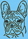 French Bulldog Portrait #1 - 3" Medium Size Embroidery Design