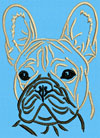 French Bulldog Portrait #1 - 6" Large Size Embroidery Design