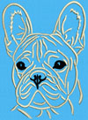 French Bulldog Portrait #1 - 2" Small Embroidery Design