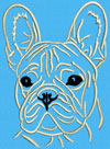 French Bulldog Portrait #1 - 6" Large Size Embroidery Design