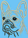 French Bulldog Portrait #2 - 6" Large Size Embroidery Design