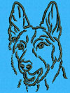 German Shepherd Portrait #1 - 2" Small Embroidery Design
