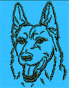 German Shepherd Portrait #2 - 6" Large Size Embroidery Design