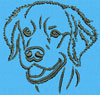 Golden Retriever Portrait #1 - 6" Large Size Embroidery Design