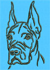 Great Dane Portrait #1 - 6" Large Size Embroidery Design