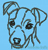 Jack Russell Terrier Portrait #1 - 2" Small Embroidery Design