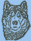 Malamut Portrait #1 - 6" Large Size Embroidery Design