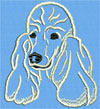 Poodle Portrait #1 - 6" Large Size Embroidery Design