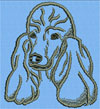 Poodle Portrait #1 - 3" Medium Size Embroidery Design