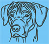 Rhodesian Ridgeback Portrait #1 -6" Large Size Embroidery Design