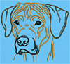 Rhodesian Ridgeback Portrait #1 -2" Small Embroidery Design