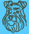 Schnauzer Portrait #1 - 3" Medium Size Embroidery Design