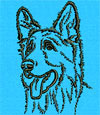 Shiloh Shepherd Portrait #1 - 2" Small Embroidery Design