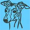 Whippet Portrait #2 - 2" Small Size Embroidery Design