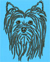 Yorkshire Terrier Portrait #1 - 3" Medium Size Embroidery Design