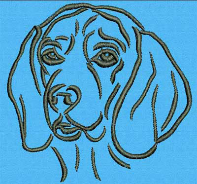 Beagle Portrait #1 - 3" Medium Size Embroidery Design - Click Image to Close