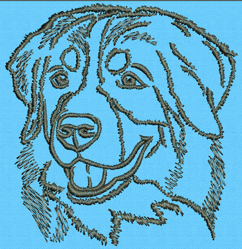 Bernese Mountain Dog Portrait #1 - 2" Small Size Emb Design - Click Image to Close