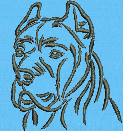 Cane Corso Portrait #1 - 6" Large Italian Mastiff Emb Design - Click Image to Close