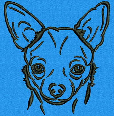 Chihuahua Portrait #1 - 3" Medium Size Embroidery Design - Click Image to Close