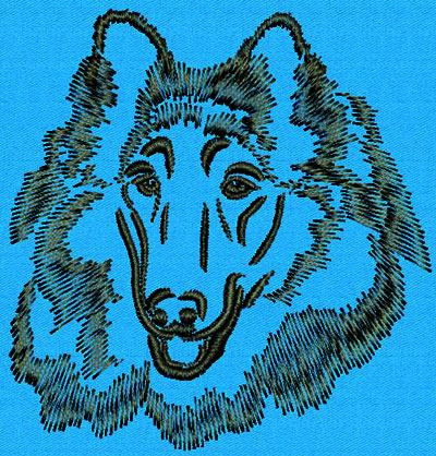 Collie Portrait #1 - 2" Small Embroidery Design - Click Image to Close