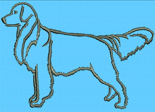 Golden Retriever Standing #1 - 6" Large Embroidery Design - Click Image to Close