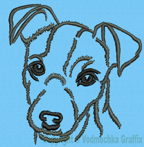 Jack Russell Terrier Portrait #1 - 3" Medium Embroidery Design - Click Image to Close