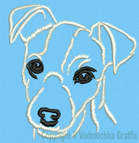 Jack Russell Terrier Portrait #1 - 2" Small Embroidery Design - Click Image to Close