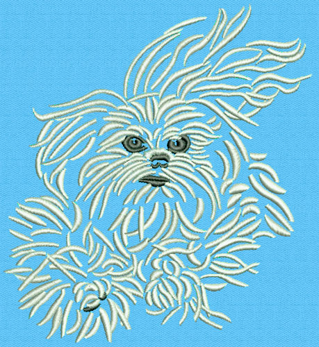 Maltese Agility #1 - 3" Medium Size Embroidery Design - Click Image to Close