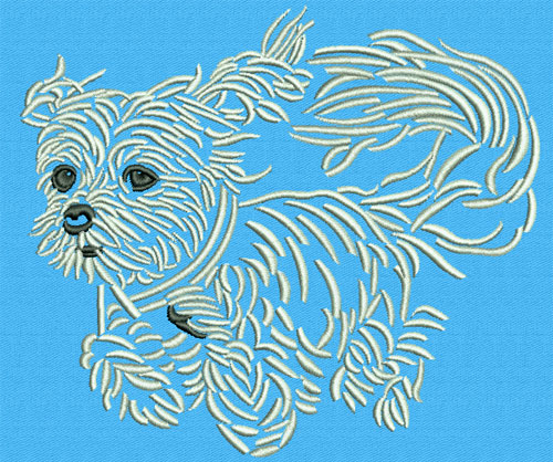 Maltese Agility #4 - 3" Medium Size Embroidery Design - Click Image to Close