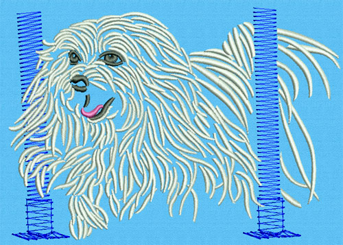 Maltese Agility #6 - 6" Large Size Embroidery Design - Click Image to Close