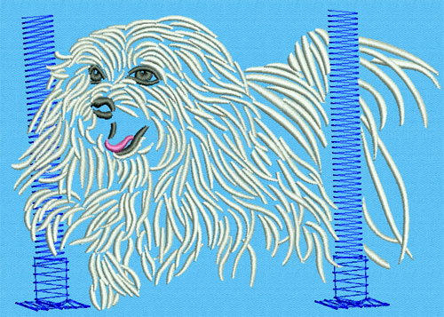 Maltese Agility #6 - 3" Medium Size Embroidery Design - Click Image to Close