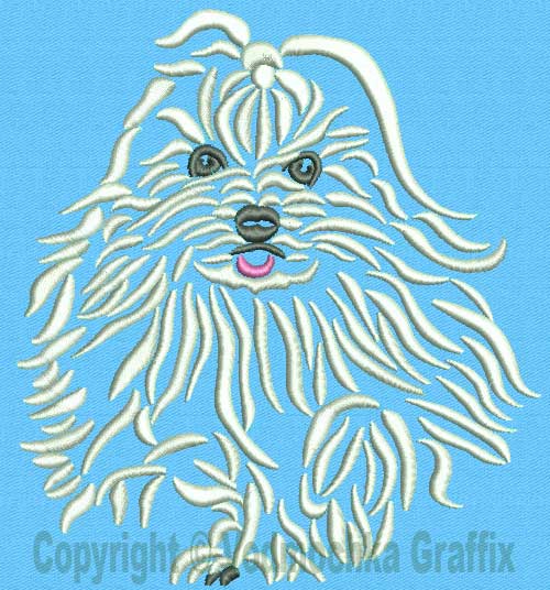 Maltese Agility #7 - 3" Medium Size Embroidery Design - Click Image to Close