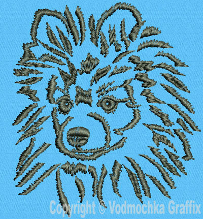 Pomeranian Portrait #1 - 2" Small Embroidery Design - Click Image to Close