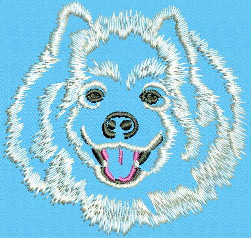 Samoyed Portrait #1 - 2" Small Embroidery Design - Click Image to Close