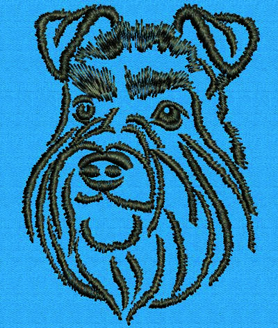 Schnauzer Portrait #1 - 2" Small Embroidery Design - Click Image to Close