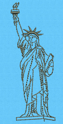 Statue of Liberty - Lady Liberty - Free Embroidery Design - Click Image to Close
