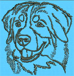 Bernese Mountain Dog Portrait #1 - 2" Small Size Emb Design